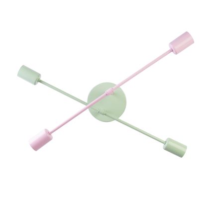 Ytmonterad taklampa CAMBRIDGE 4xE27/15W/230V grön/rosa