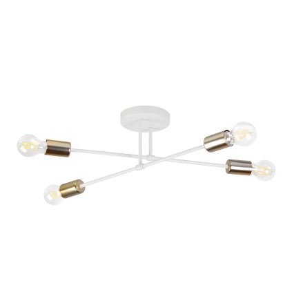 Ytmonterad taklampa CAMBRIDGE 4xE27/15W/230V mässing/vit