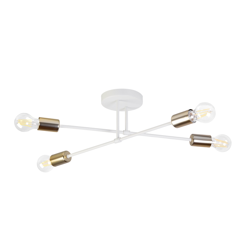 Ytmonterad taklampa CAMBRIDGE 4xE27/15W/230V mässing/vit