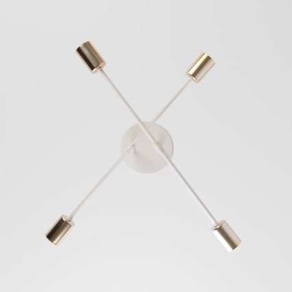 Ytmonterad taklampa CAMBRIDGE 4xE27/15W/230V mässing/vit
