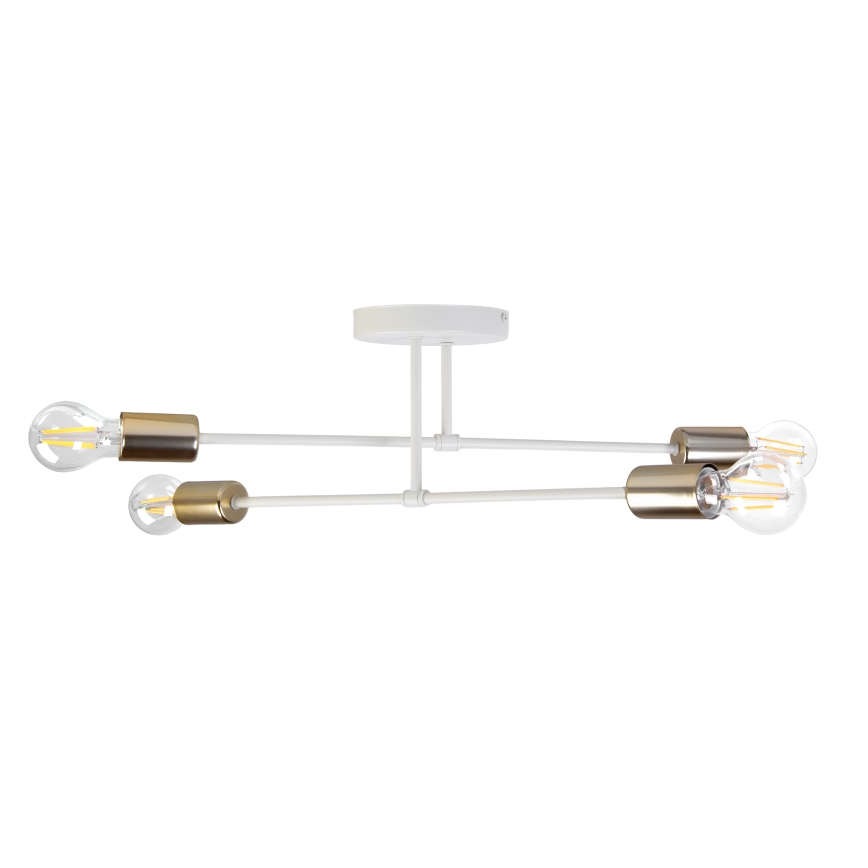Ytmonterad taklampa CAMBRIDGE 4xE27/15W/230V mässing/vit