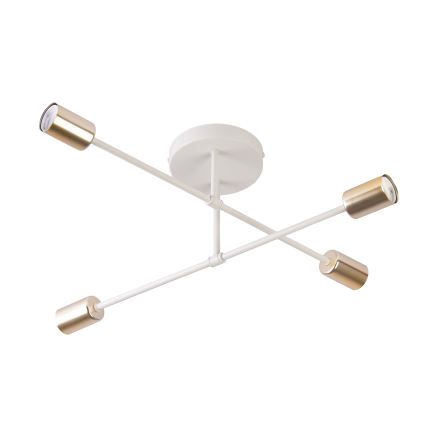 Ytmonterad taklampa CAMBRIDGE 4xE27/15W/230V mässing/vit