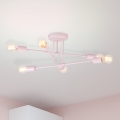 Ytmonterad taklampa CAMBRIDGE 6xE27/15W/230V rosa