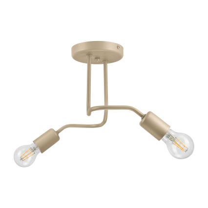 Ytmonterad taklampa CHARLIE 2xE27/15W/230V beige