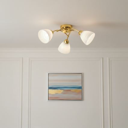 Ytmonterad taklampa CLARA 3xE27/15W/230V, guld