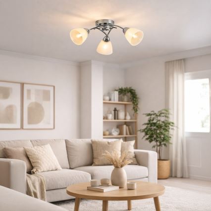 Ytmonterad taklampa CLARA 3xE27/15W/230V polerad krom