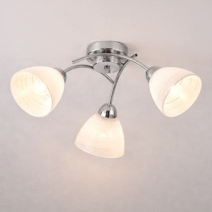 Ytmonterad taklampa CLARA 3xE27/15W/230V polerad krom