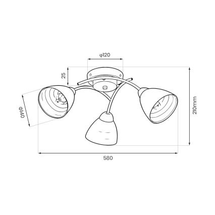 Ytmonterad taklampa CLARA 3xE27/15W/230V polerad krom