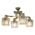 Ytmonterad taklampa CRYSTALLINE 4xE27/40W/230V brons
