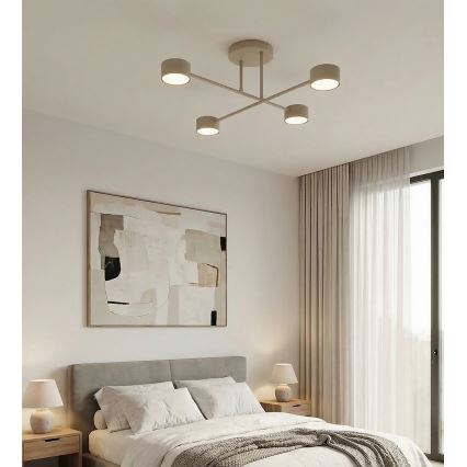 Ytmonterad taklampa HALO 4xGX53/10W/230V beige