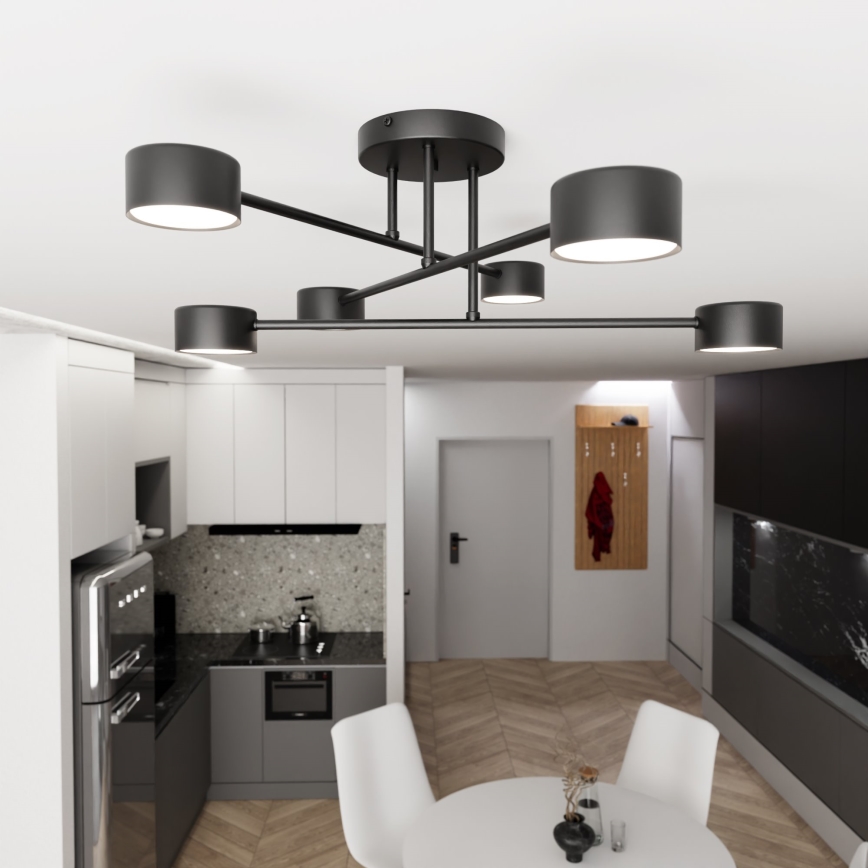 Ytmonterad taklampa HALO 6xGX53/10W/230V svart