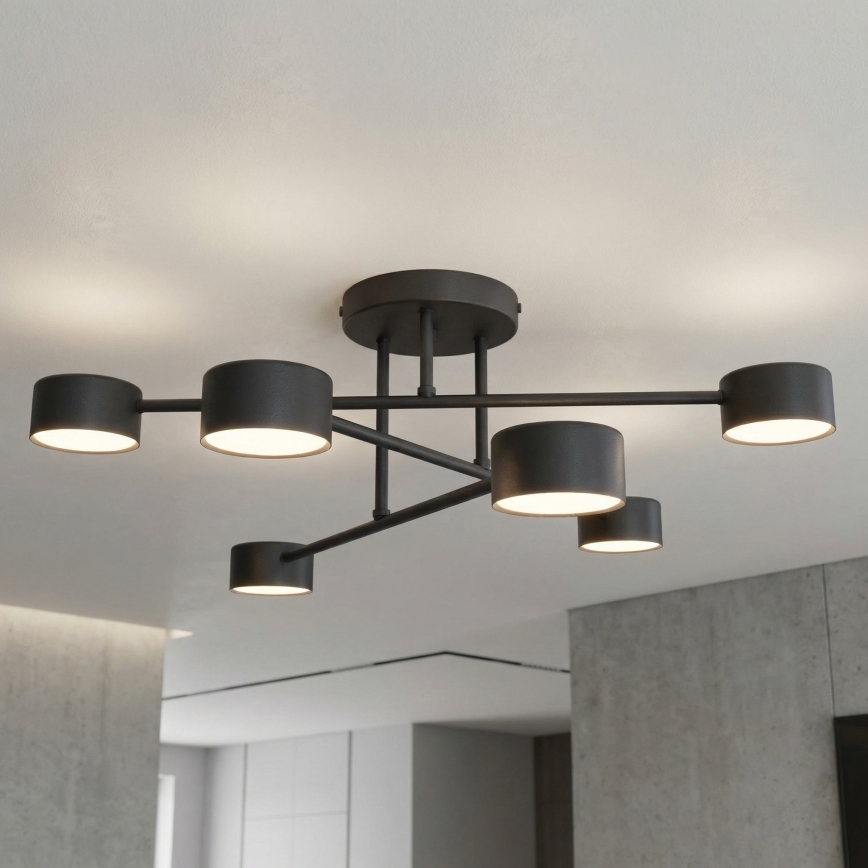 Ytmonterad taklampa HALO 6xGX53/10W/230V svart