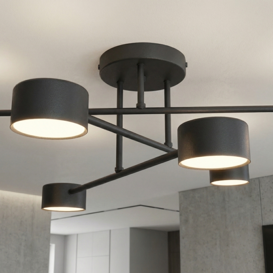 Ytmonterad taklampa HALO 6xGX53/10W/230V svart