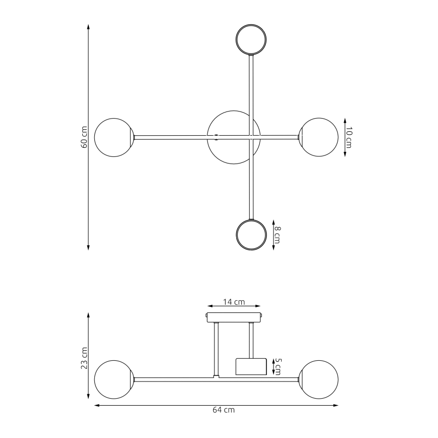 Ytmonterad taklampa HOLON 2xG9/8W/230V + 2xGX53/12W grå