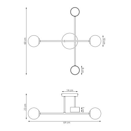Ytmonterad taklampa HOLON 2xG9/8W/230V + 2xGX53/12W vit