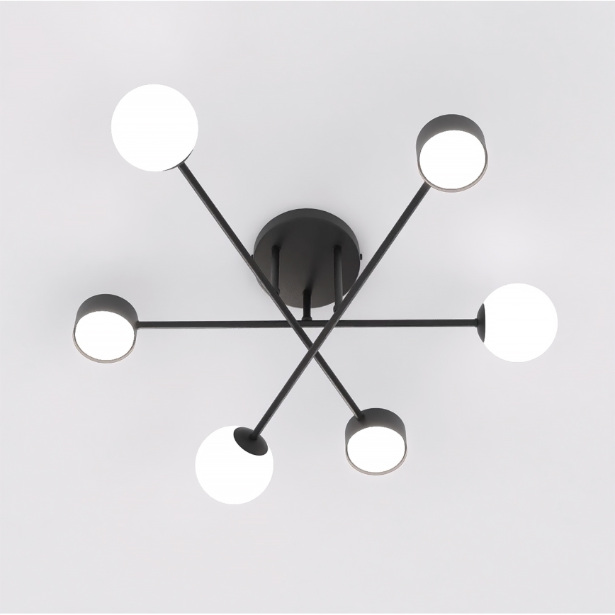 Ytmonterad taklampa HOLON 3xG9/8W/230V + 3xGX53/12W svart