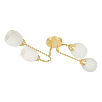 Ytmonterad taklampa KING 4xE27/15W/230V guldig