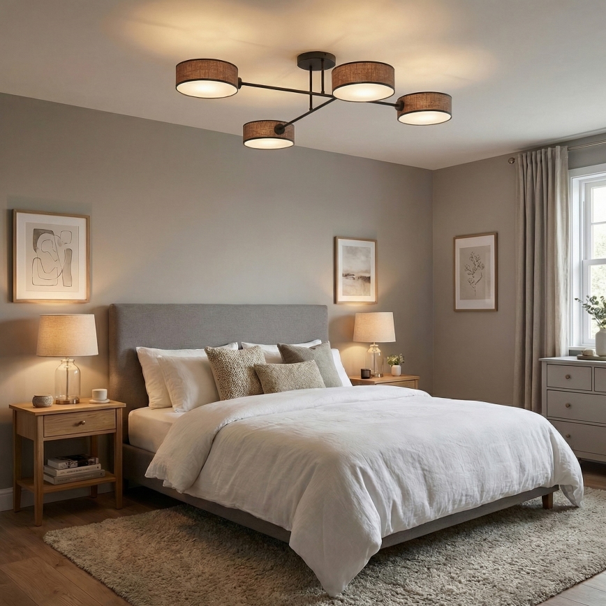 Ytmonterad taklampa MAGA 4xE14/10W/230V, brun