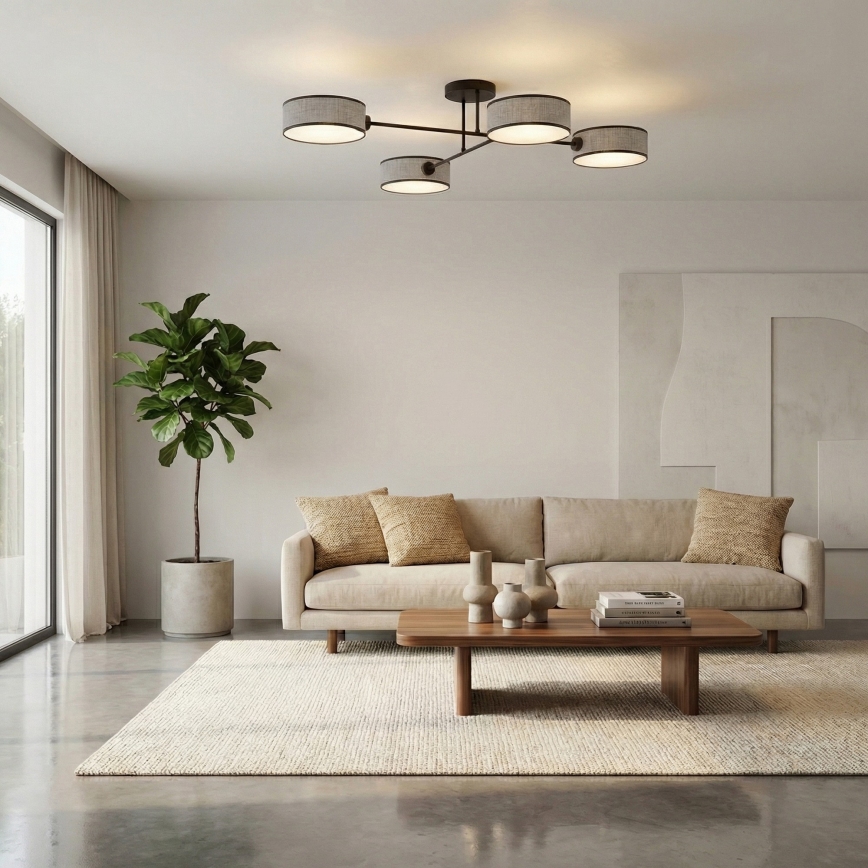 Ytmonterad taklampa MAGA 4xE14/10W/230V, grå