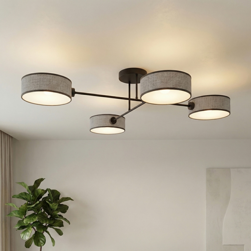 Ytmonterad taklampa MAGA 4xE14/10W/230V, grå