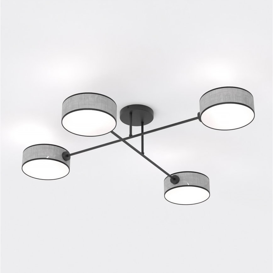 Ytmonterad taklampa MAGA 4xE14/10W/230V, grå