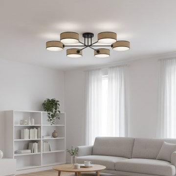 Ytmonterad taklampa MAGA 6xE14/10W/230V beige