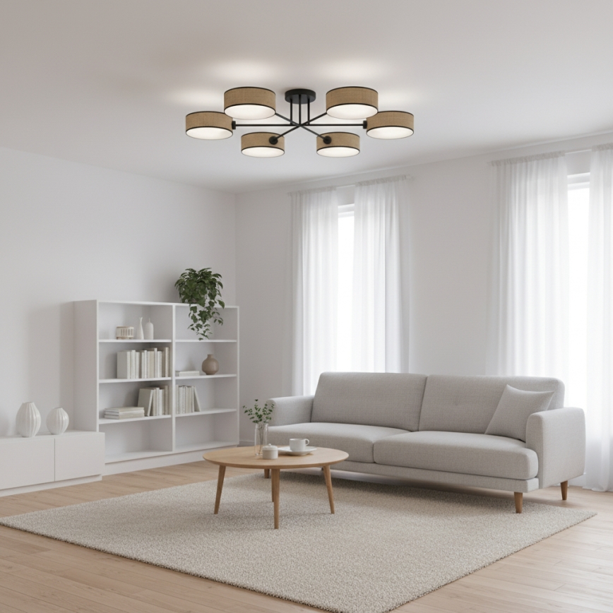Ytmonterad taklampa MAGA 6xE14/10W/230V beige