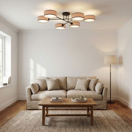 Ytmonterad taklampa MAGA 6xE14/10W/230V beige