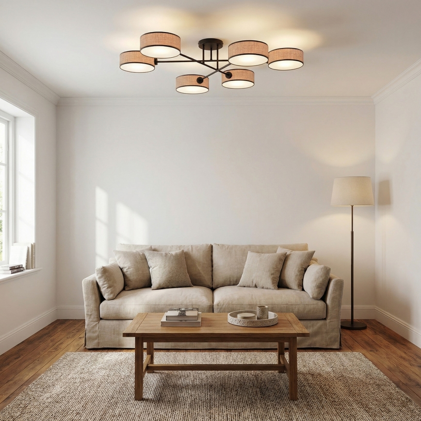 Ytmonterad taklampa MAGA 6xE14/10W/230V beige