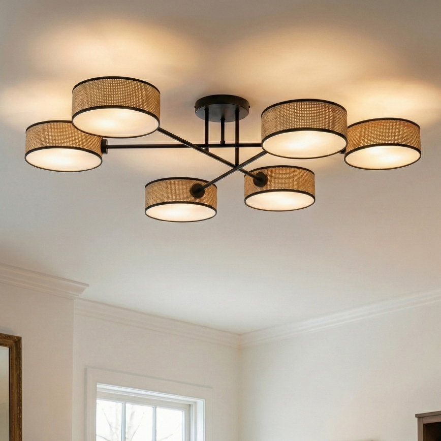 Ytmonterad taklampa MAGA 6xE14/10W/230V beige