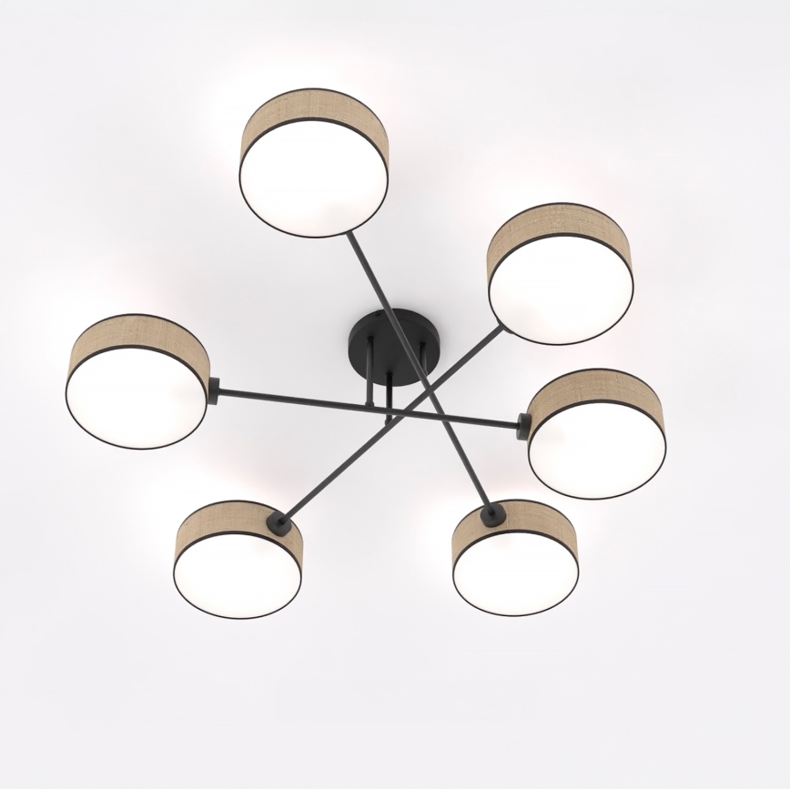 Ytmonterad taklampa MAGA 6xE14/10W/230V beige