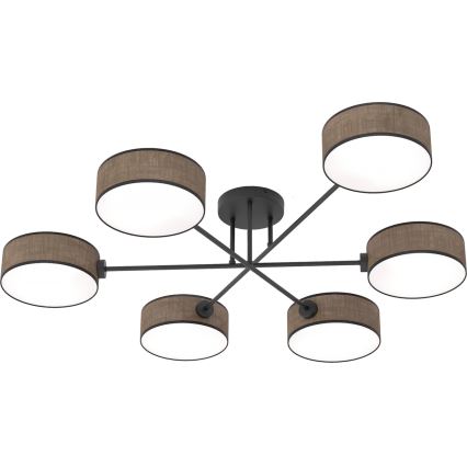 Ytmonterad taklampa MAGA 6xE14/10W/230V brun
