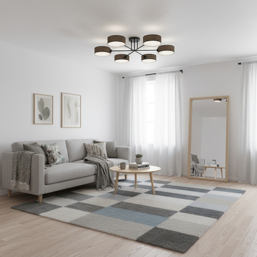 Ytmonterad taklampa MAGA 6xE14/10W/230V brun