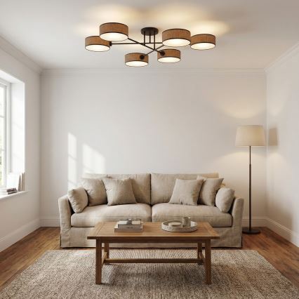 Ytmonterad taklampa MAGA 6xE14/10W/230V brun