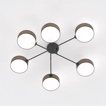 Ytmonterad taklampa MAGA 6xE14/10W/230V brun