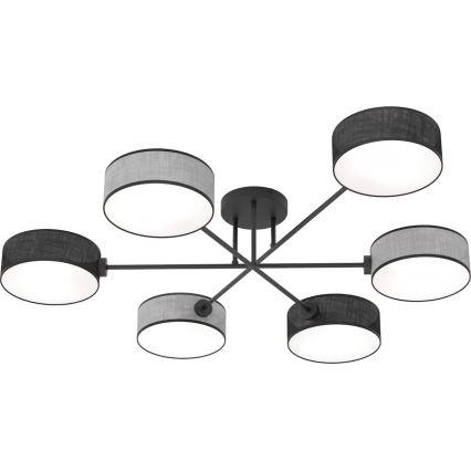 Ytmonterad taklampa MAGA 6xE14/10W/230V svart/grå