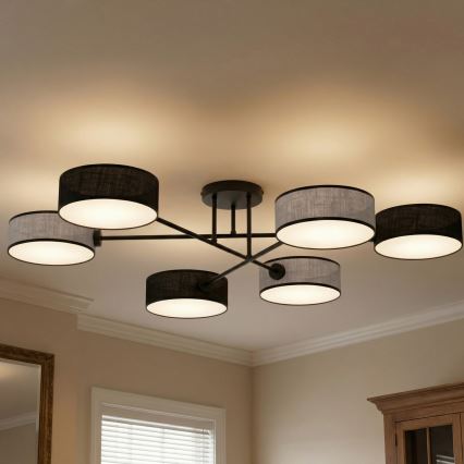 Ytmonterad taklampa MAGA 6xE14/10W/230V svart/grå