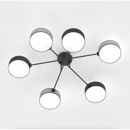 Ytmonterad taklampa MAGA 6xE14/10W/230V svart/grå