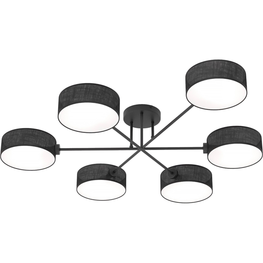 Ytmonterad taklampa MAGA 6xE14/10W/230V svart