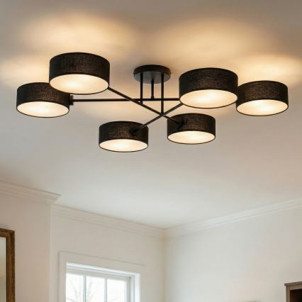 Ytmonterad taklampa MAGA 6xE14/10W/230V svart