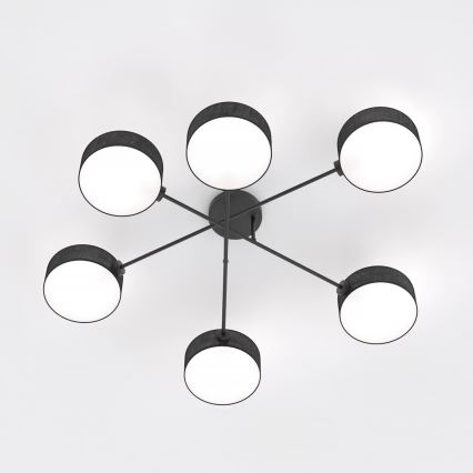 Ytmonterad taklampa MAGA 6xE14/10W/230V svart