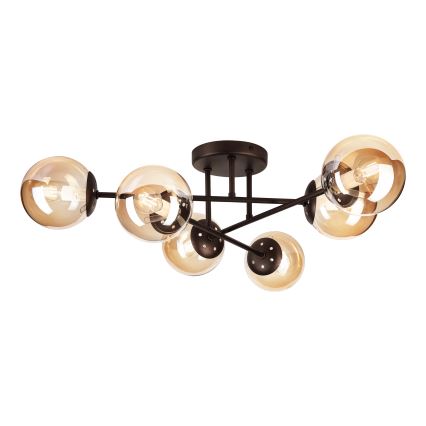 Ytmonterad taklampa MALENA 6xE14/5W/230V brun/rökbeige