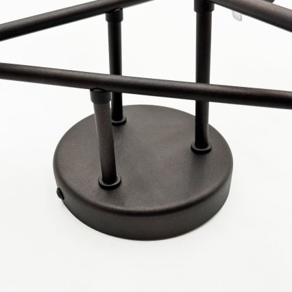 Ytmonterad taklampa MALENA 6xE14/5W/230V brun/rökbeige
