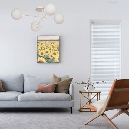 Ytmonterad taklampa MOON 4xE27/15W/230V krämfärgad