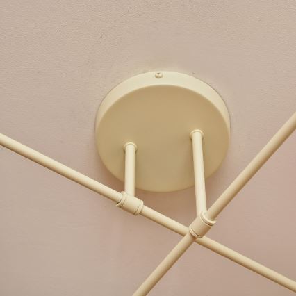 Ytmonterad taklampa MOON 4xE27/15W/230V krämfärgad