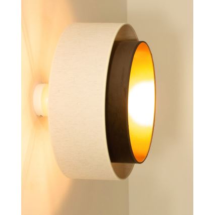 Ytmonterad taklampa NATIA 1xE27/60W/230V vit/brun