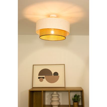 Ytmonterad taklampa NATIA 1xE27/60W/230V Ø 45 cm vit/brun