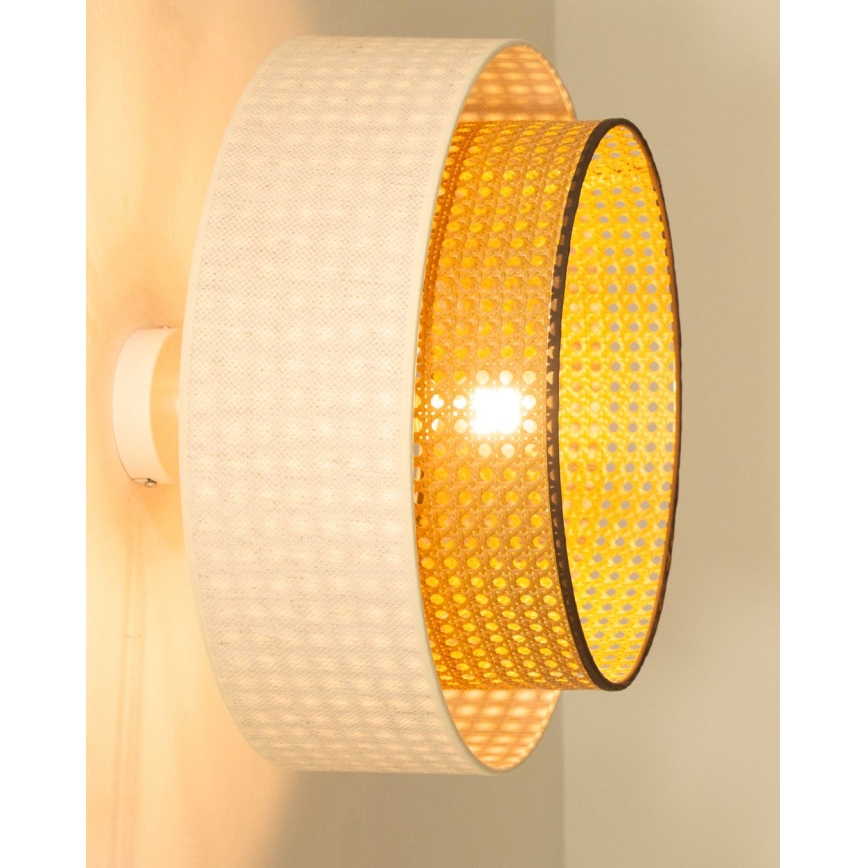 Ytmonterad taklampa NATIA 1xE27/60W/230V Ø 45 cm vit/brun