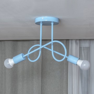 Ytmonterad taklampa OXFORD 2xE27/15W/230V, blå