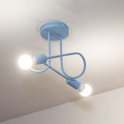 Ytmonterad taklampa OXFORD 2xE27/15W/230V, blå